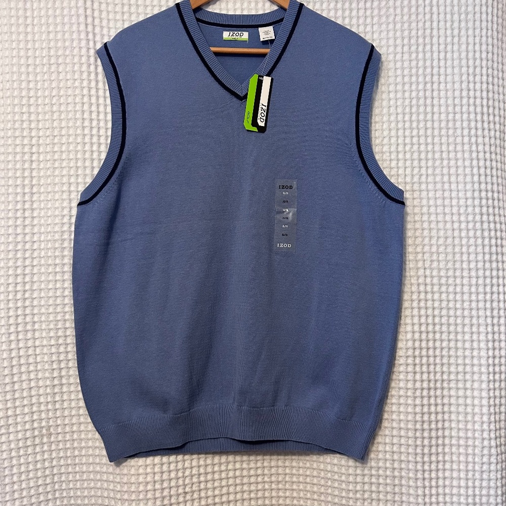 NWT IZOD Men’s Performance Golf Vest Colony Blue Size XL